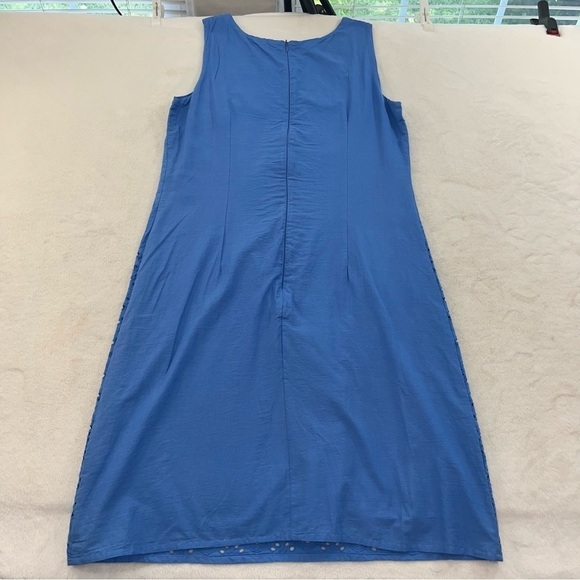 ORIENTIQUE Naturally Australian Blue Cotton Eyelet Crochet Embroidered Dress S - Picture 4 of 10